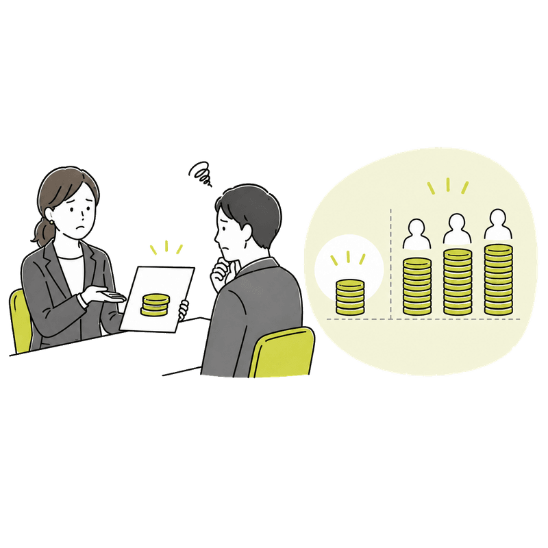 労働条件が相場とずれているイメージ