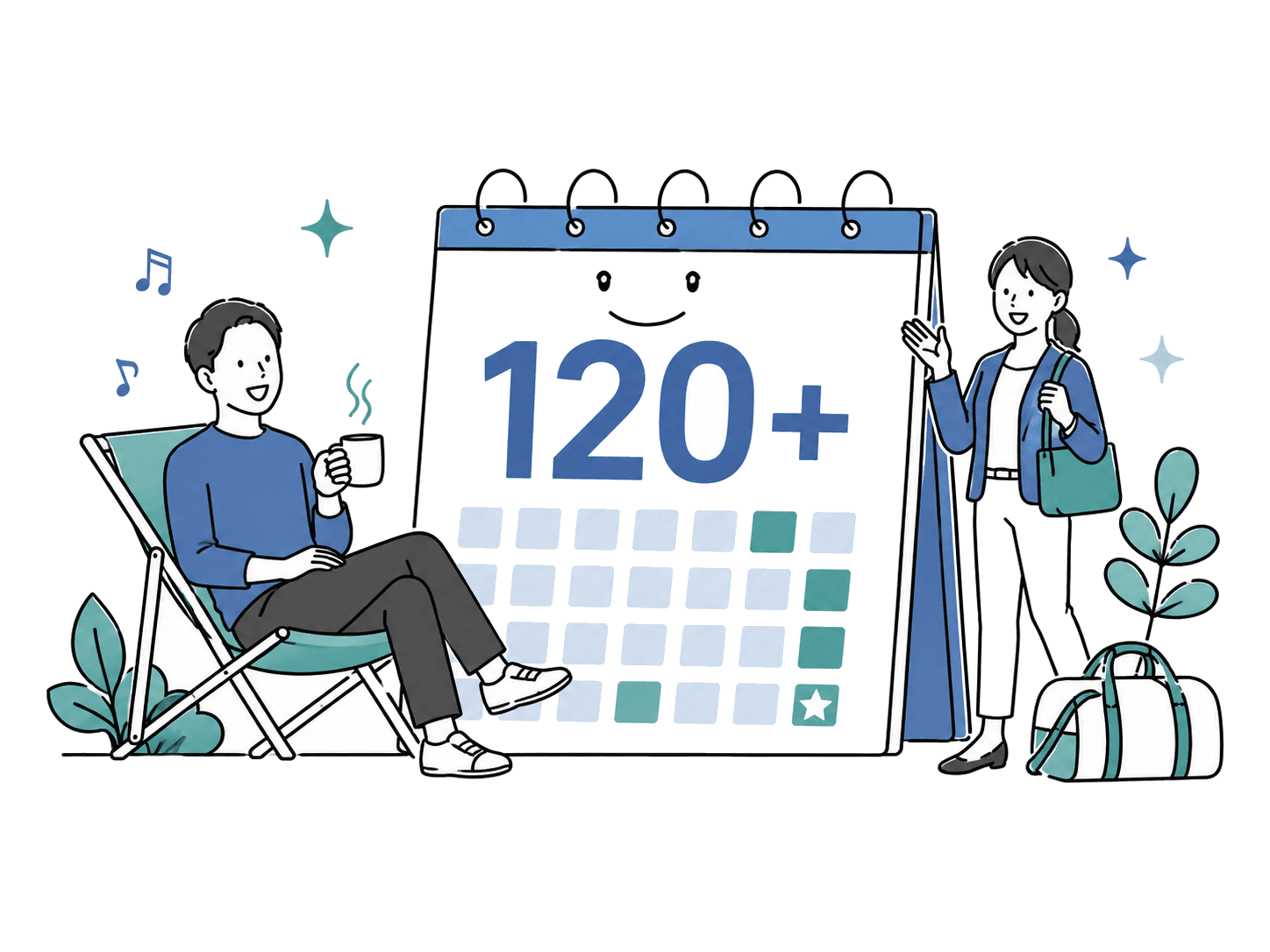 年間休日120日以上