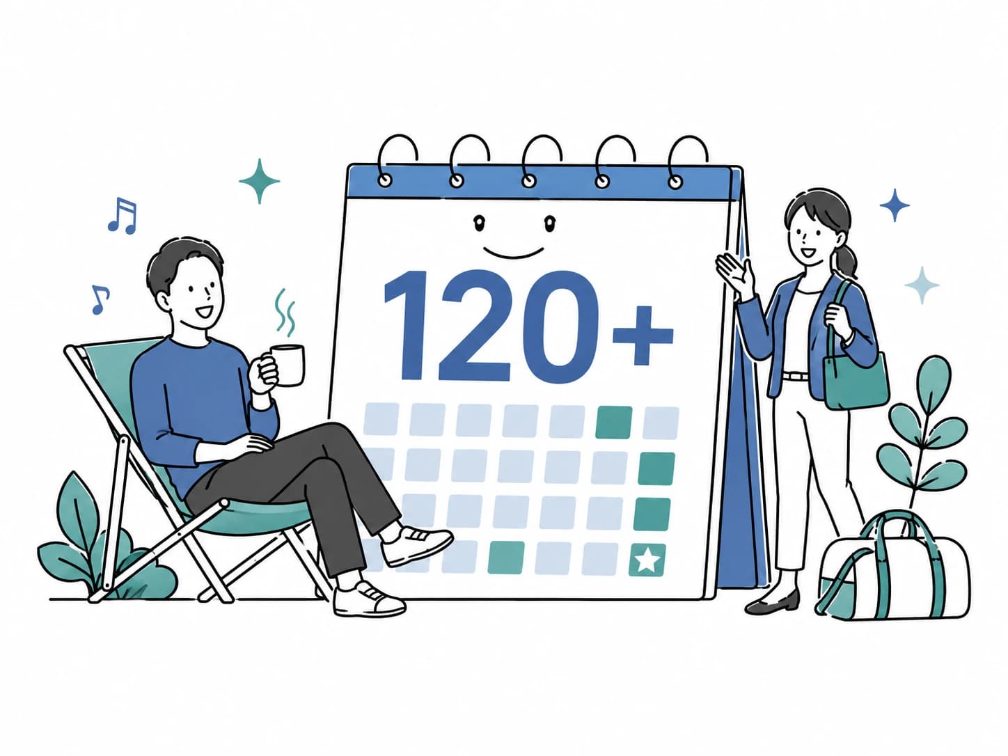 120+ Days Off / Year