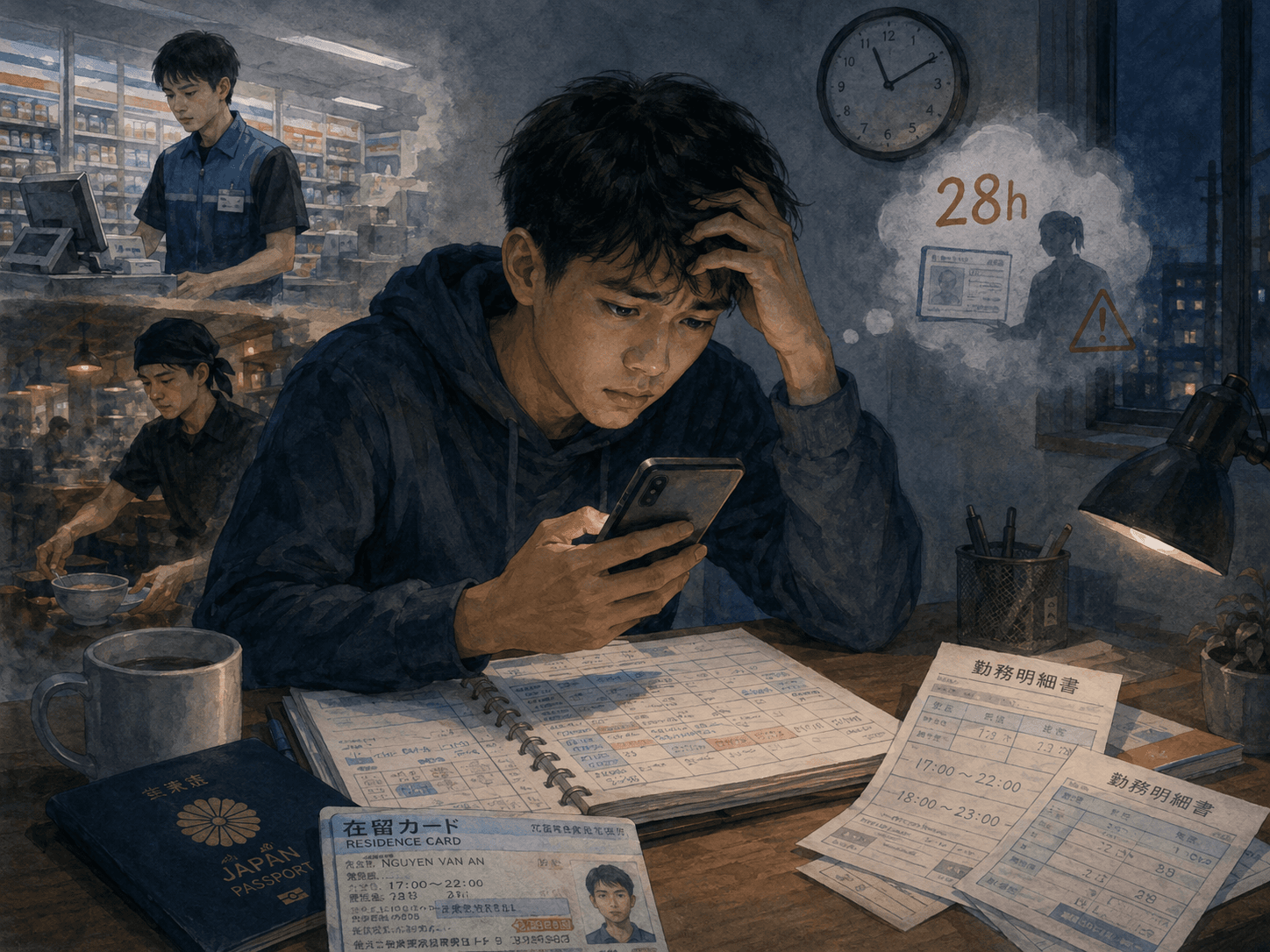 အပိုအလုပ်・Part-time လုပ်လို့ ရလား — 資格外活動許可 နဲ့ ၂၈ နာရီ စည်းမျဉ်း