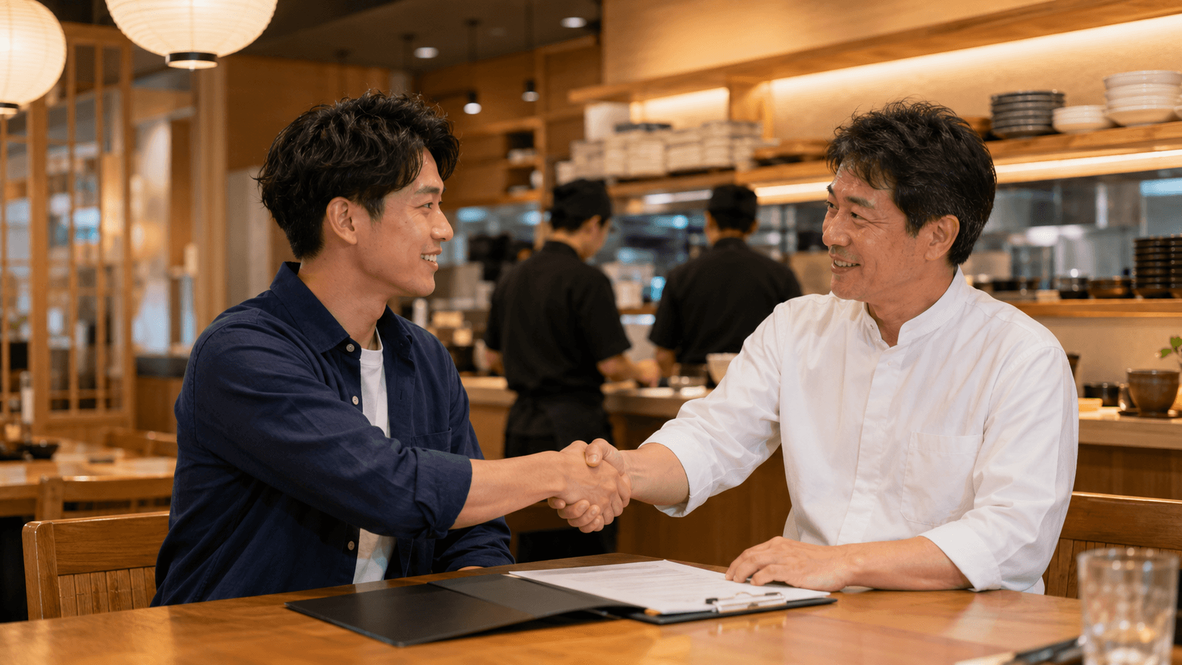 外食現場で働くスタッフのイメージ