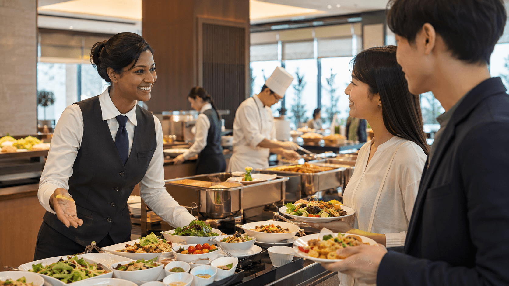 外食店舗で働くスタッフのイメージ