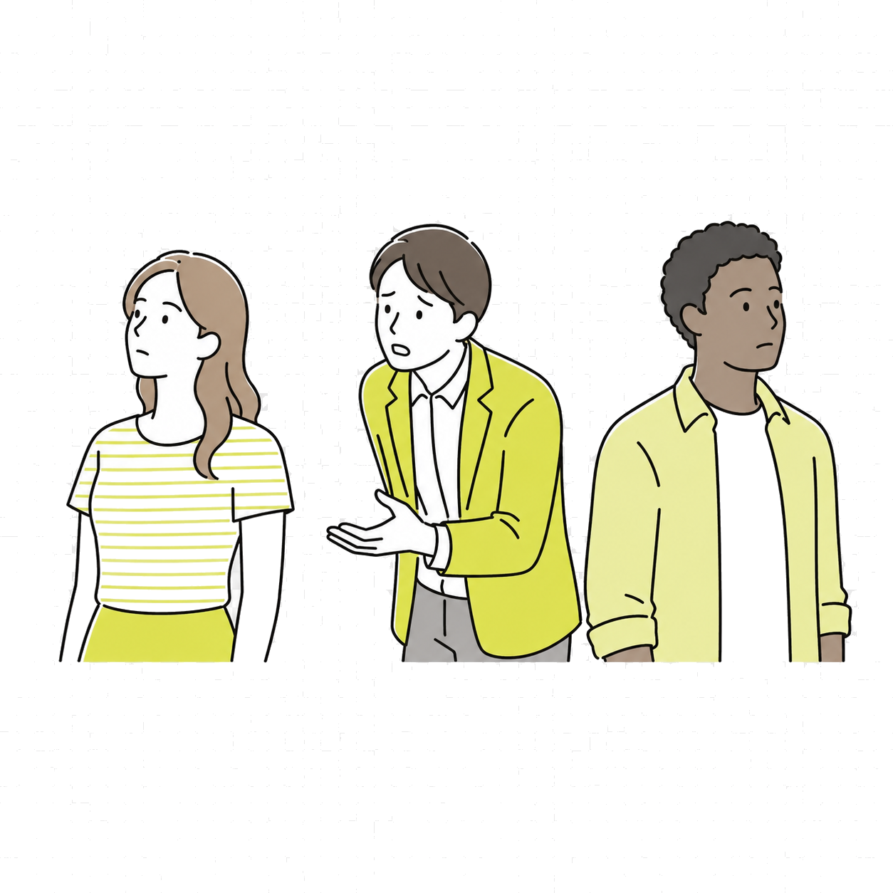 外国人材への情報が届きにくい様子のイラスト